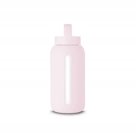 Butelka szklana na wodę motywacyjna 720 ml ze wskaźnikiem różowa Muuki