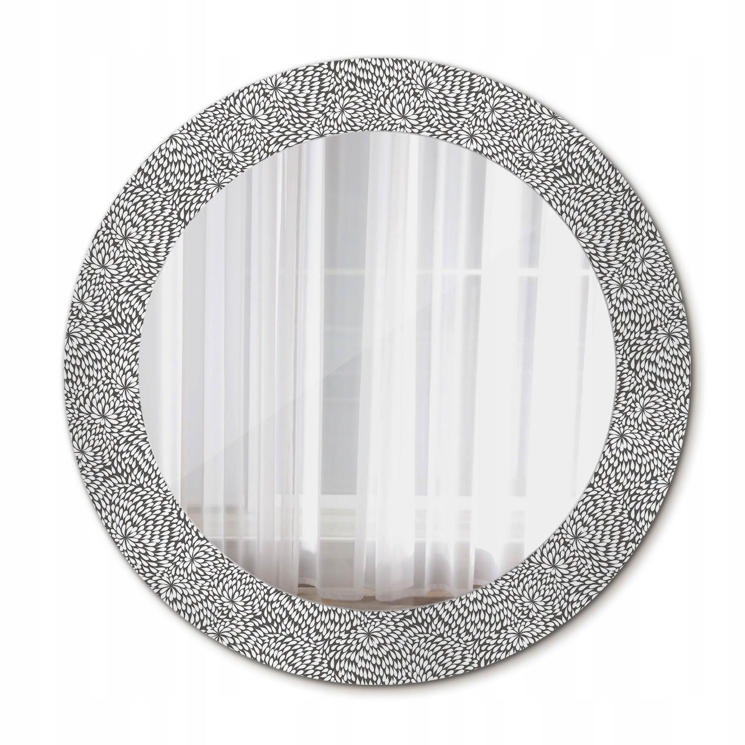 Nástěnné Zrcadlo Rám Glamour Květinový vzor 60 cm