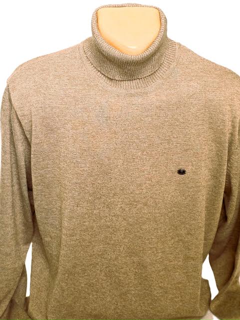 Trikko rolák pánský svetr 70% Vlna béžová melanž velikost XL T-302 Tam Balikci