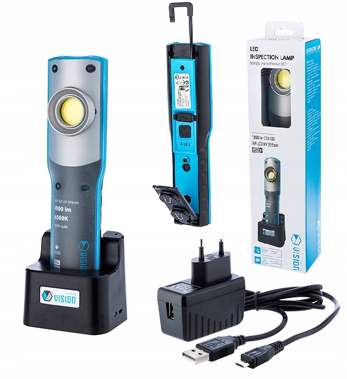 МОЩНЫЙ 1000LM + УФ МАСТЕРСКАЯ ЛАМПА IK08 IP54