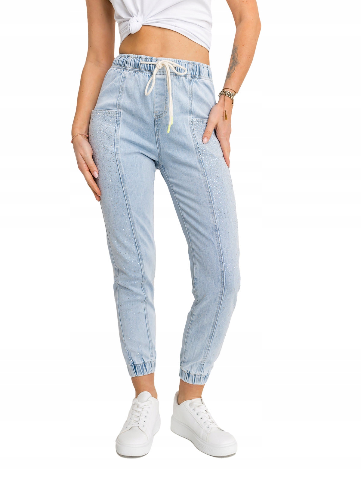 Džínové Kalhoty Mom Fit Modré BF108 Denley_xl