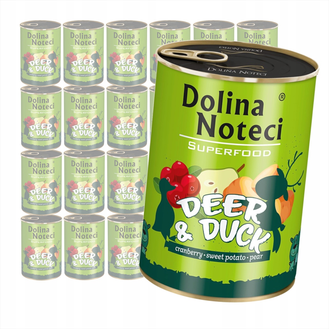Levně Dolina Noteci Superfood Jelen s kachnou Vlhké Krmivo pro psy 24x400g