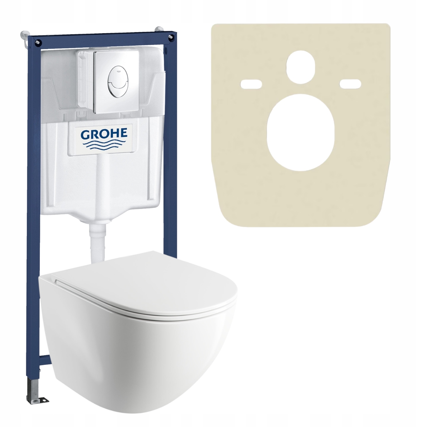 Zestaw Wc Stelaż Grohe Przycisk Chrom+ Cicha Miska Wirowa Lavita SINTO+mata