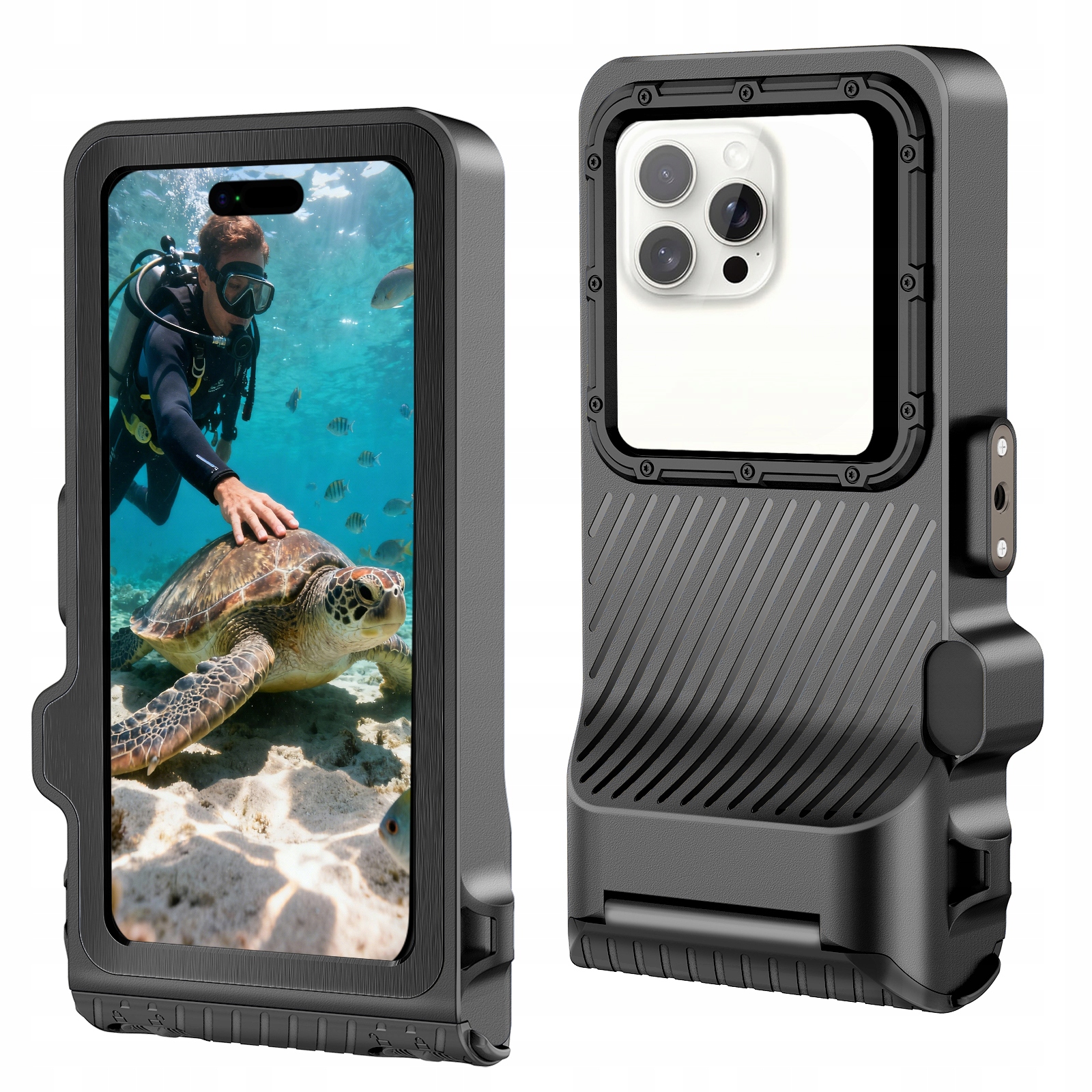Pro Universal Diving Waterproof Case Čierne Potápačské Puzdro IPX8 Do 15 M