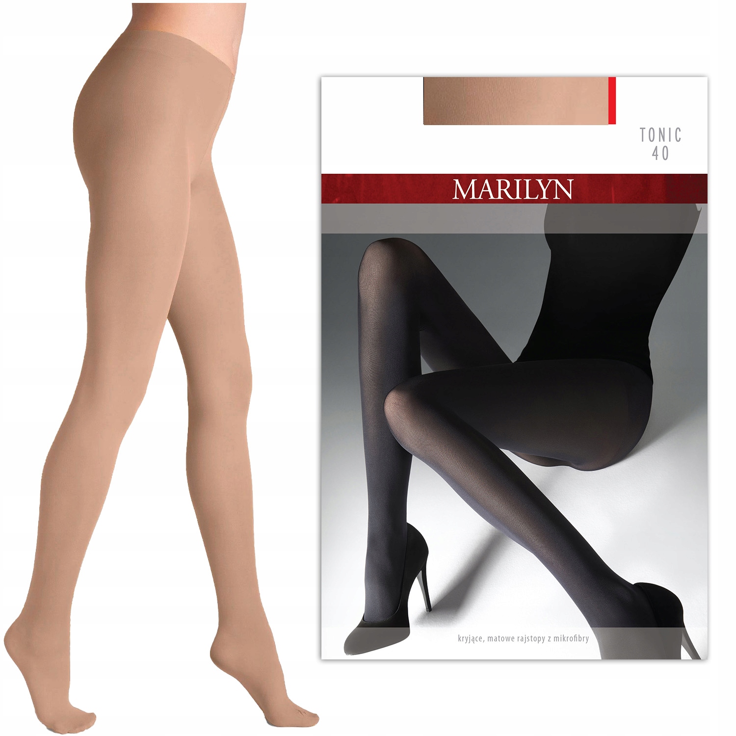 

Matowe elastyczne rajstopy Tonic 40 Marilyn Beige
