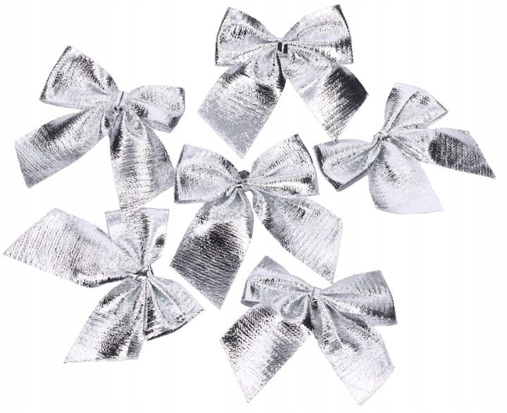 

Kokardy Dekoracyjne Do Prezentów Srebrne 6szt Duże