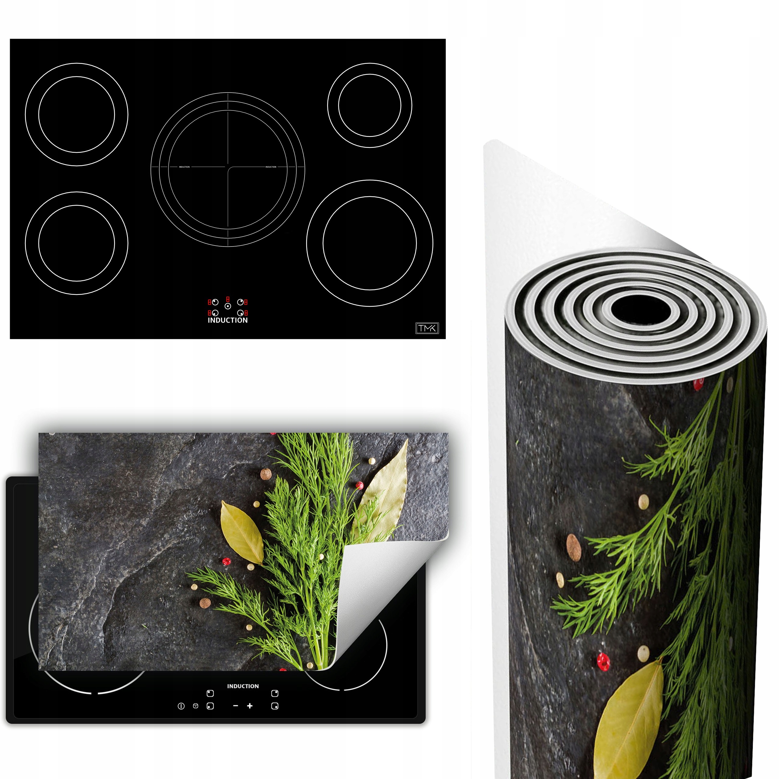 Vinylová Podložka Ochrana Sporáku Desky 90x52 břidlice koření