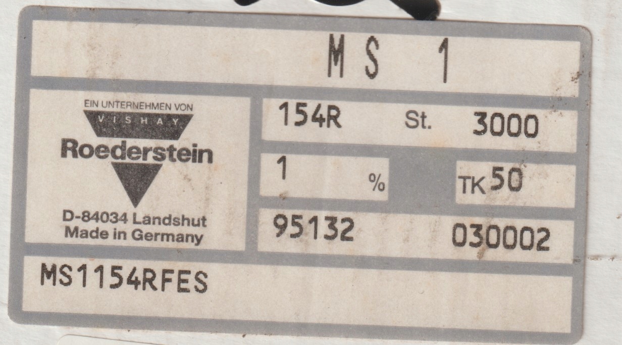 [100szt] 154R 1% 50ppm rezystor Smd minimelf MS1 Roederstein low noise