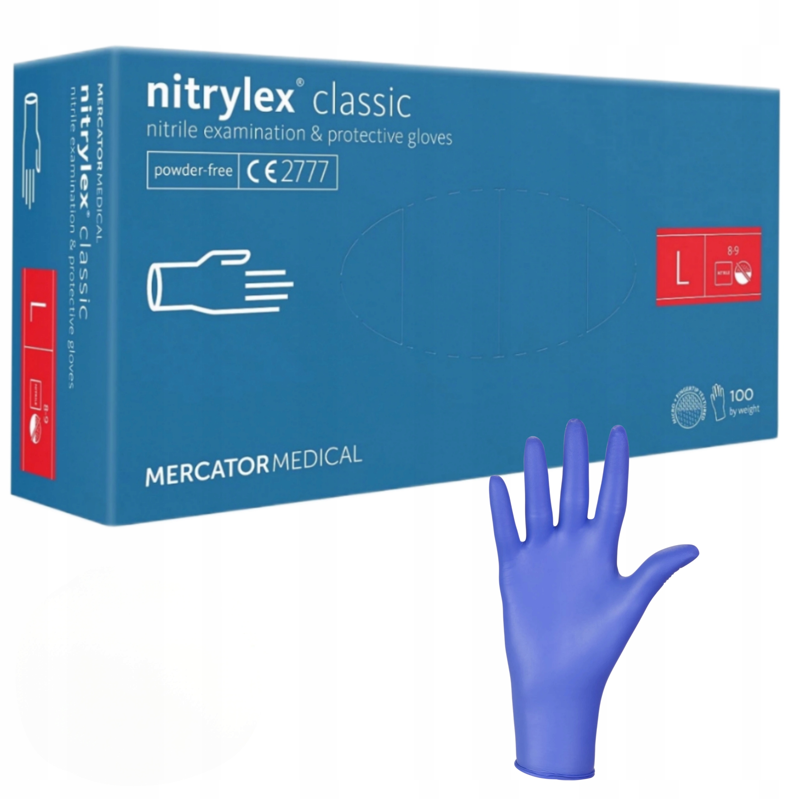 

Rękawiczki Nitrylowe Fioletowe Mercator L 100SZT