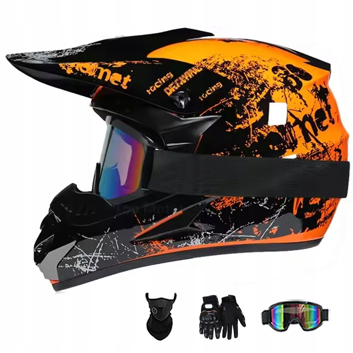 Motocyklová Přilba Lehká Enduro Quada Brýle Rukavice Maska M