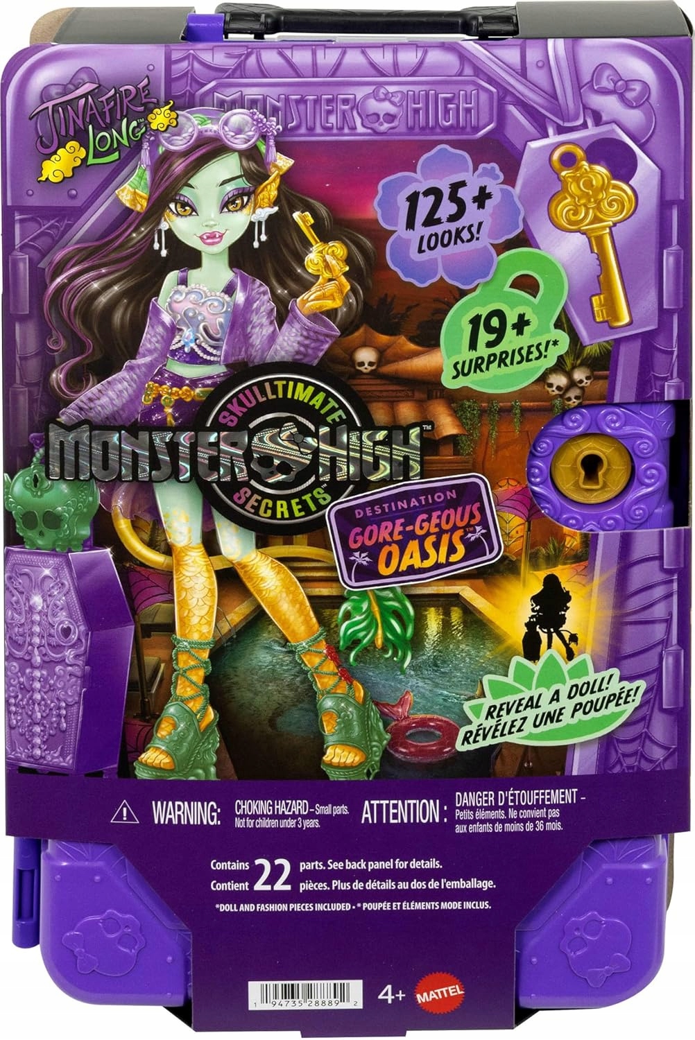 Monster High Straszysekrety Seria 7 Wakacje Jinafire Long Zestaw 4 JDR52