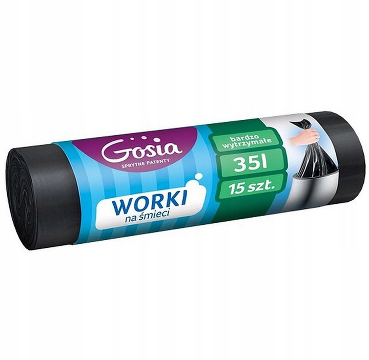 

Gosia Worki na Śmieci Ldpe 35L 15szt Czarne Mocne