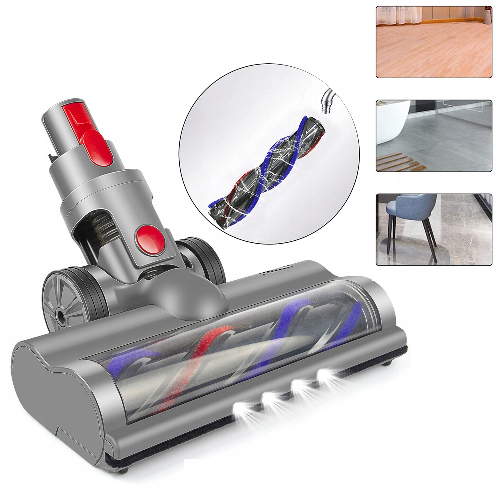 Dvojitá Led Turbo Kartáčová Elektrokartáčová Sada Pro Dyson V7 V8 V10 V11
