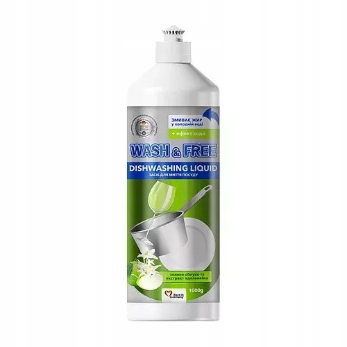 

Wash&free Płyn do mycia naczyń Zielone Jabłko, 1l