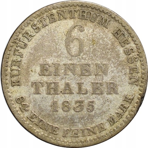50. Hesja, 1/6 talara 1835, Wilhelm II