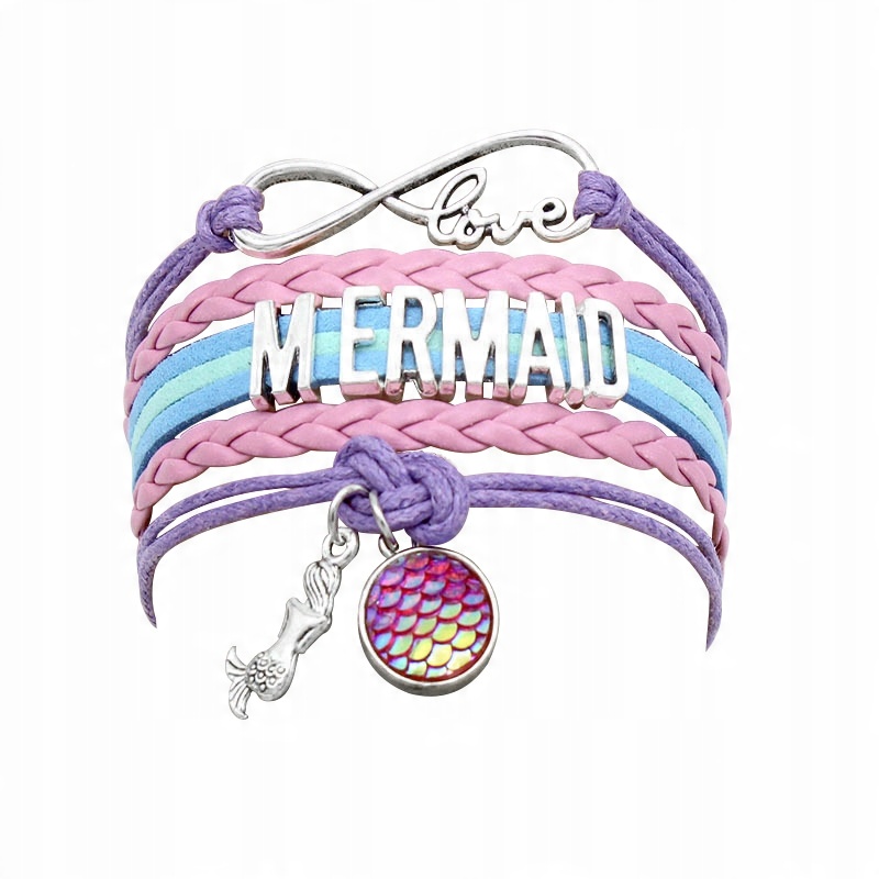 

Bransoletka Mermaid Syrena Love rzemyk Zawieszka