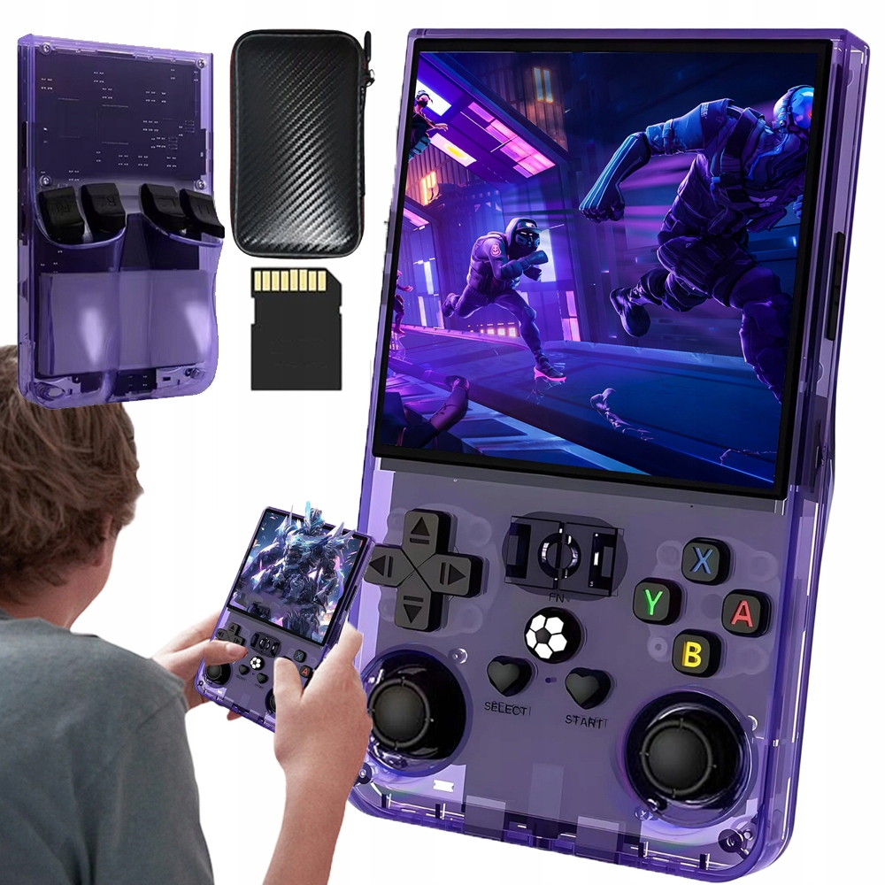 Przenośna Komórkowa Konsola Do Gier Retro 18000+ Gier Linux 64GB Karta