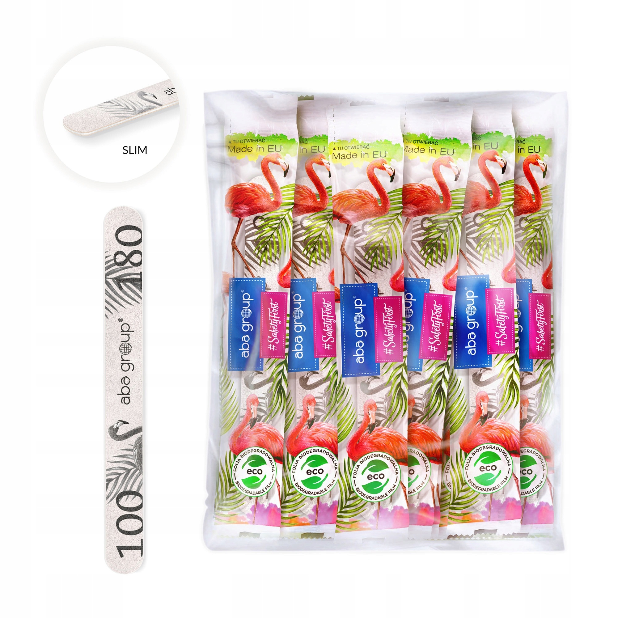 Pilnik do paznokci prosty 100/180 ABA Slim 25szt B