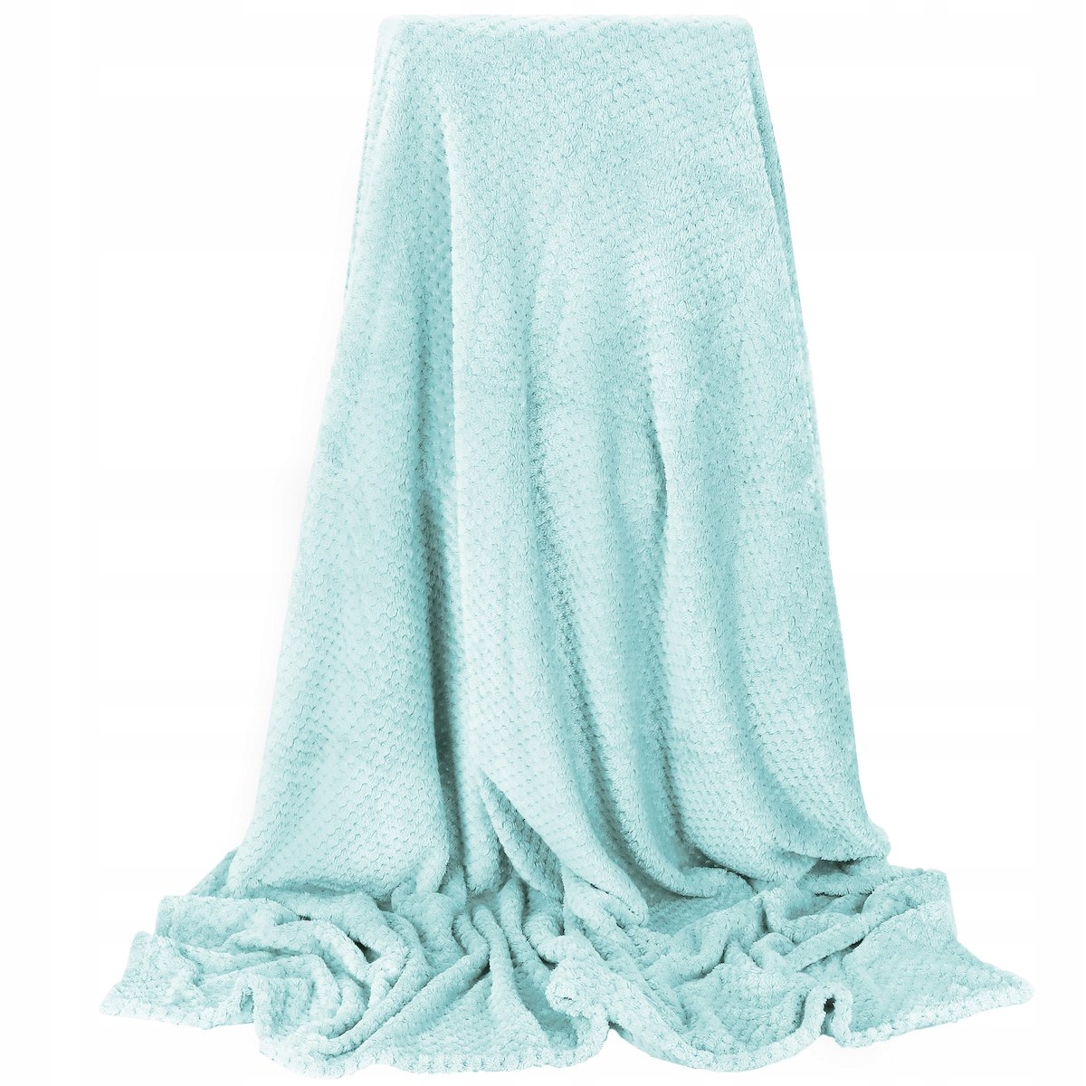 KOC WŁOCHACZ MIĘKKI FUTRZAK PLED NARZUTA NA ŁÓŻKO 200X220 cm MIĘTA CIEPŁY