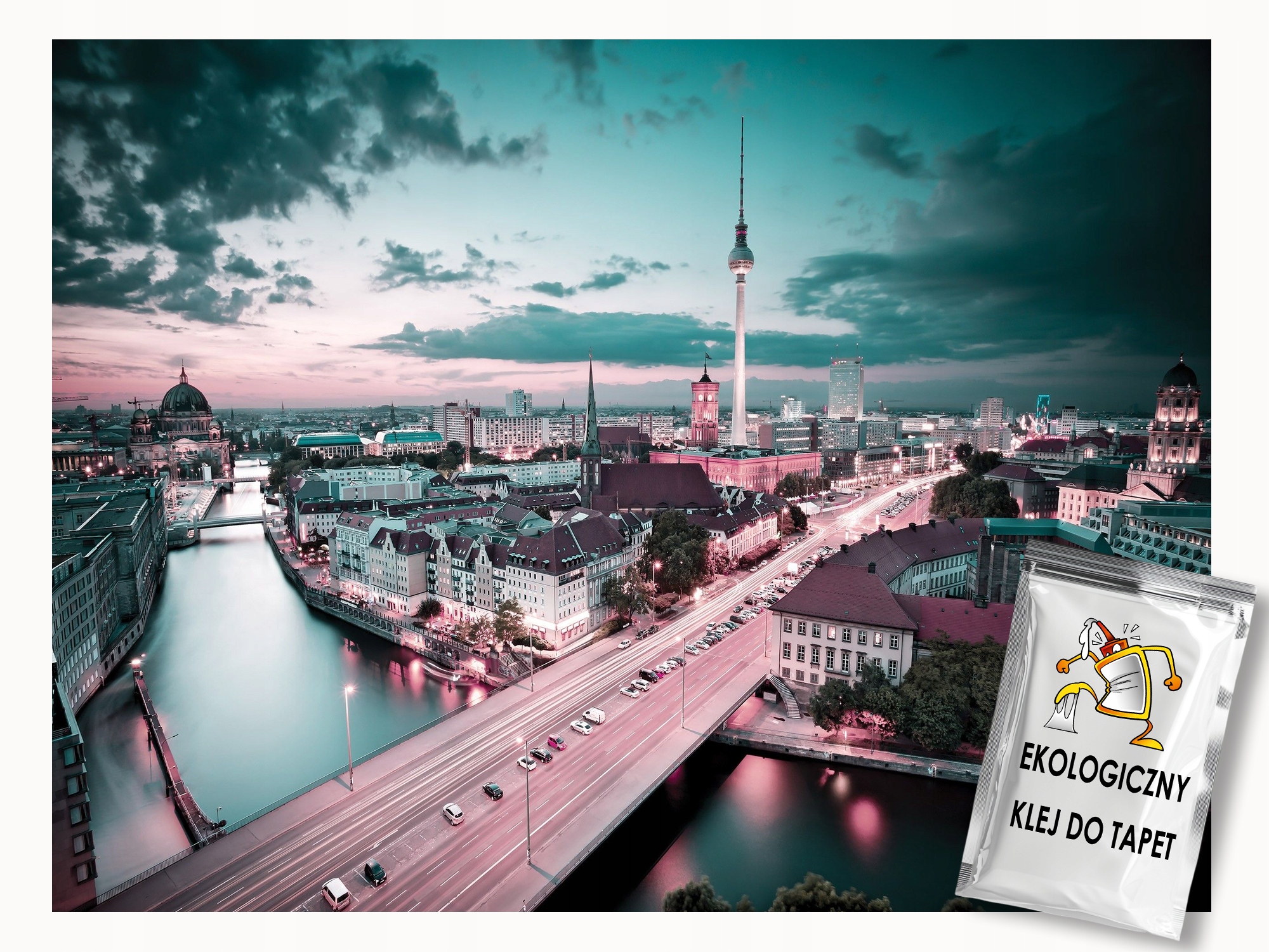 Fototapeta Flizelina Berlin Věž Panorama City Retro Pink 250x175 lepidlo