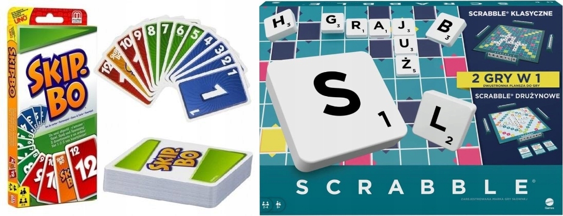 Pakiet: Scrabble Original/skip-bo