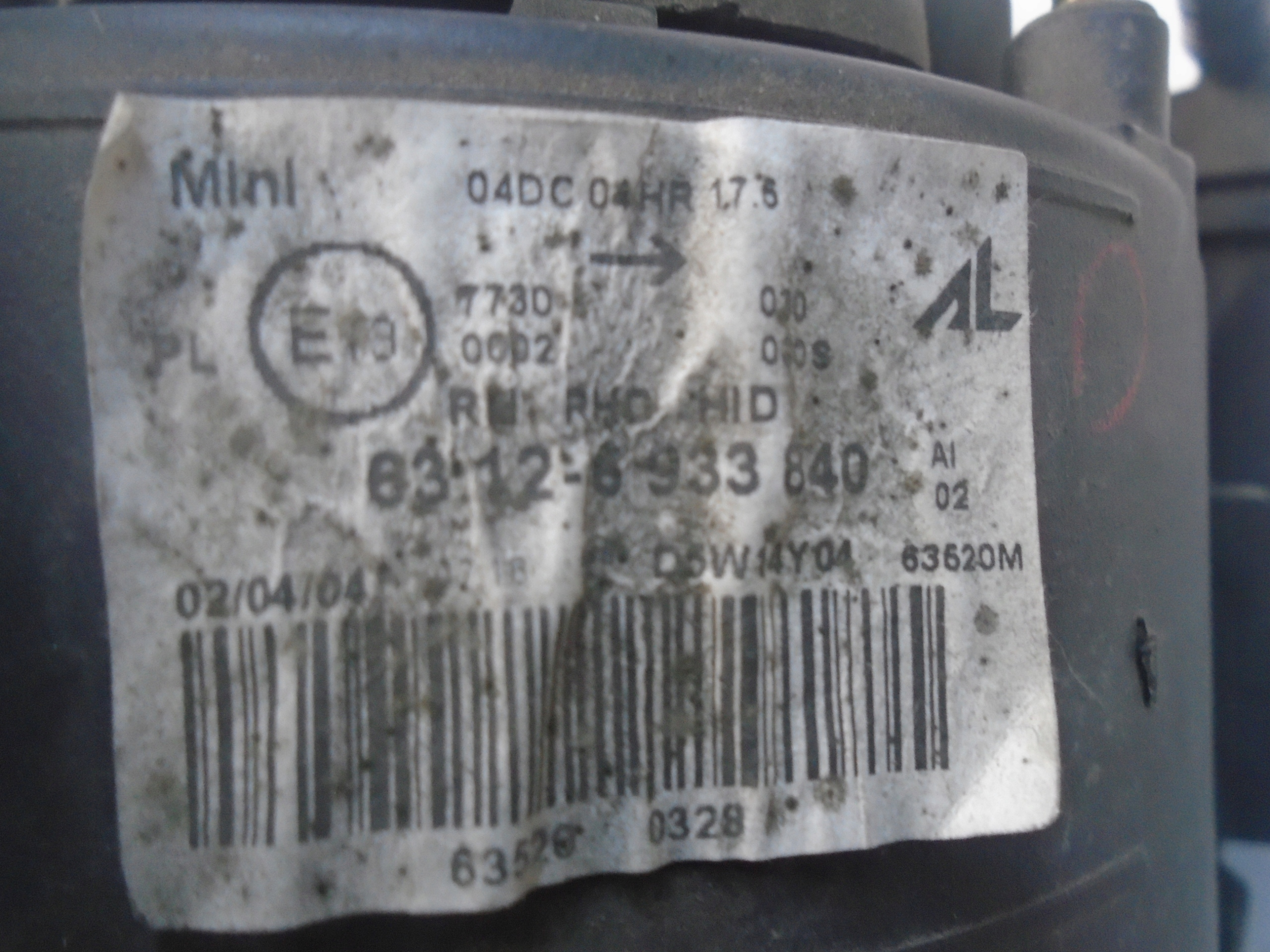 MINI COOPER R50 R53 light XENON right KPL UK USA