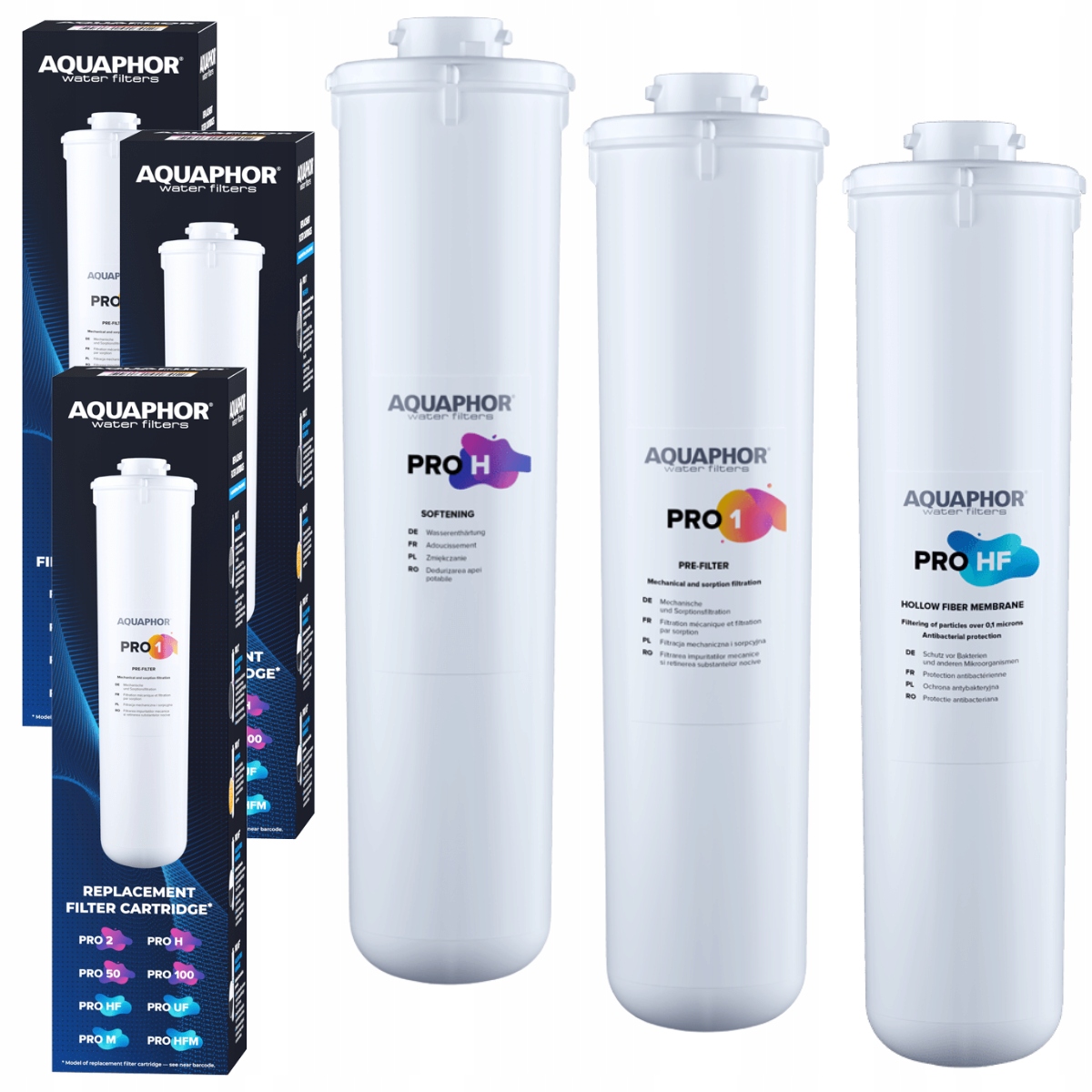 Zestaw wkładów do filtra wody Eco H Pro Aquaphor wkład Pro 1, Pro H, Pro Hf