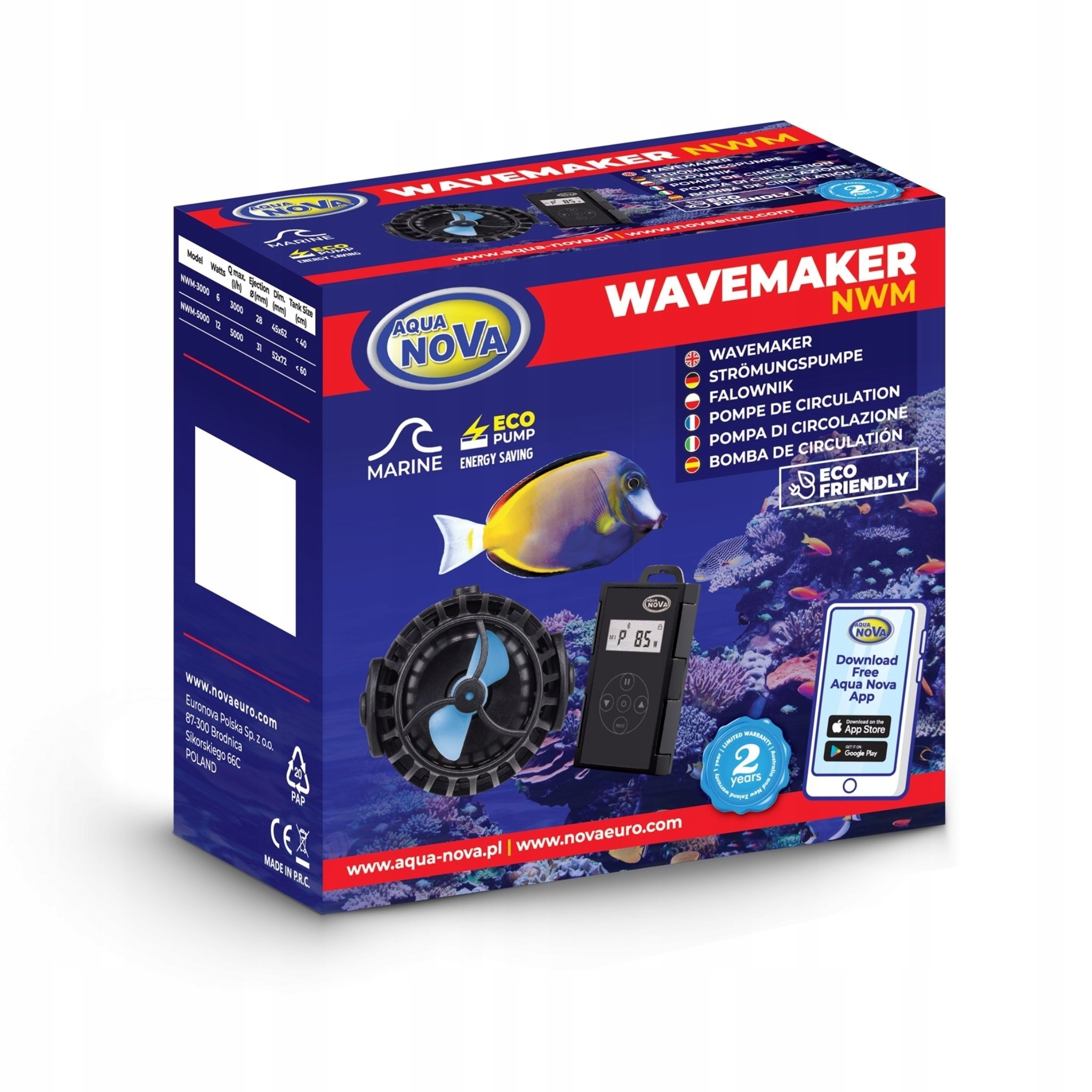 Levně Aqua Nova NWM-9000 Výkonný a kompaktní cirkulátor pro akvária