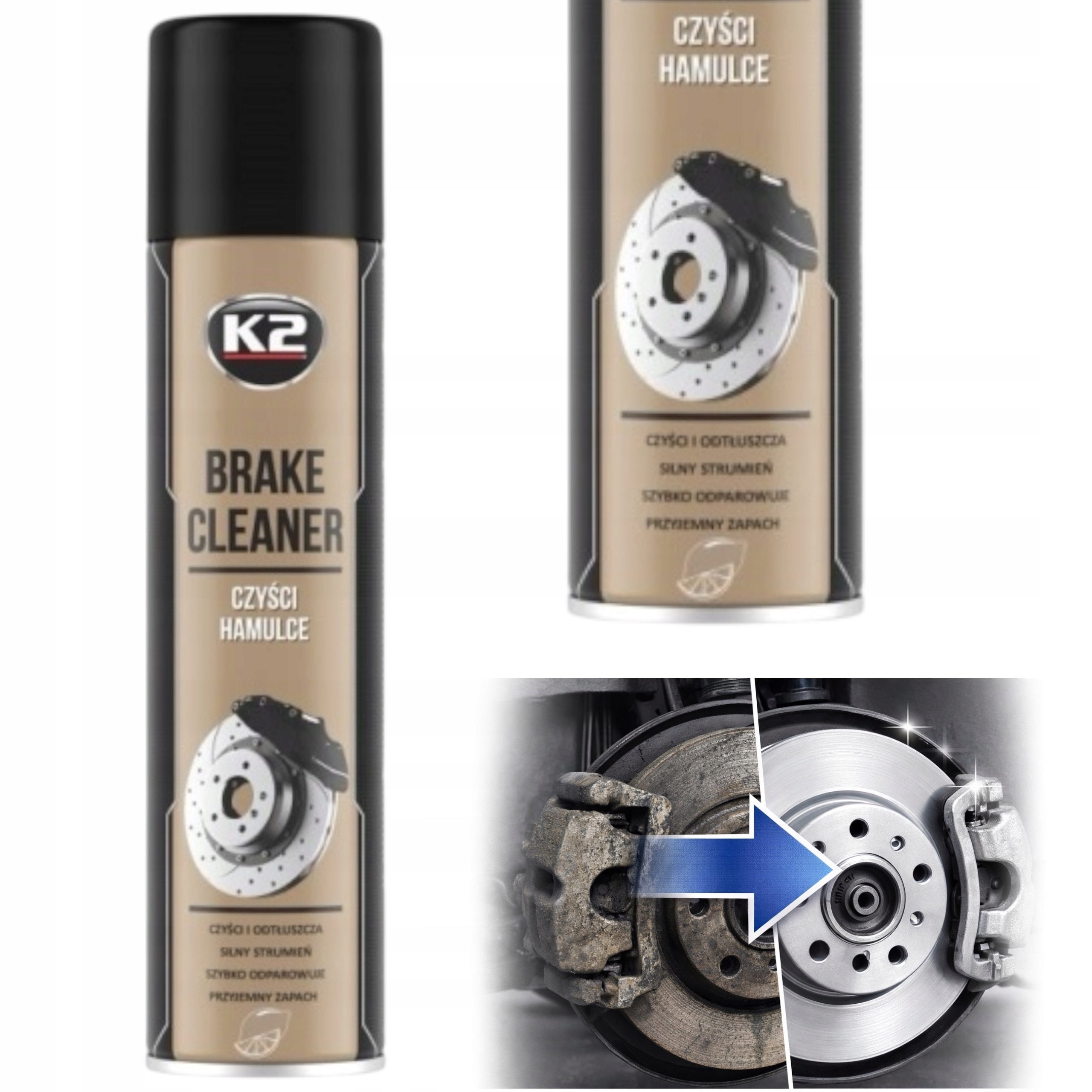 Zmywacz do czyszczenia i odtłuszczania hamulców K2 Brake Cleaner 600ml