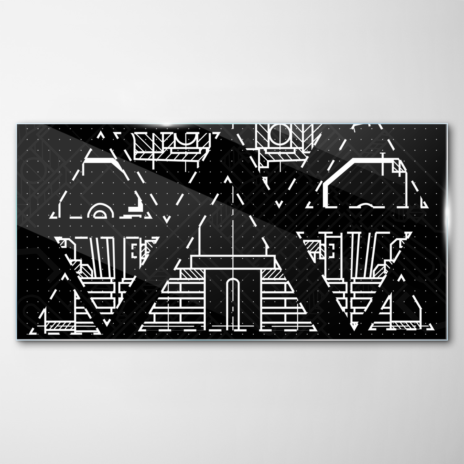 Sklenený obraz Dekor Abstrakcia Mechanika 140x70