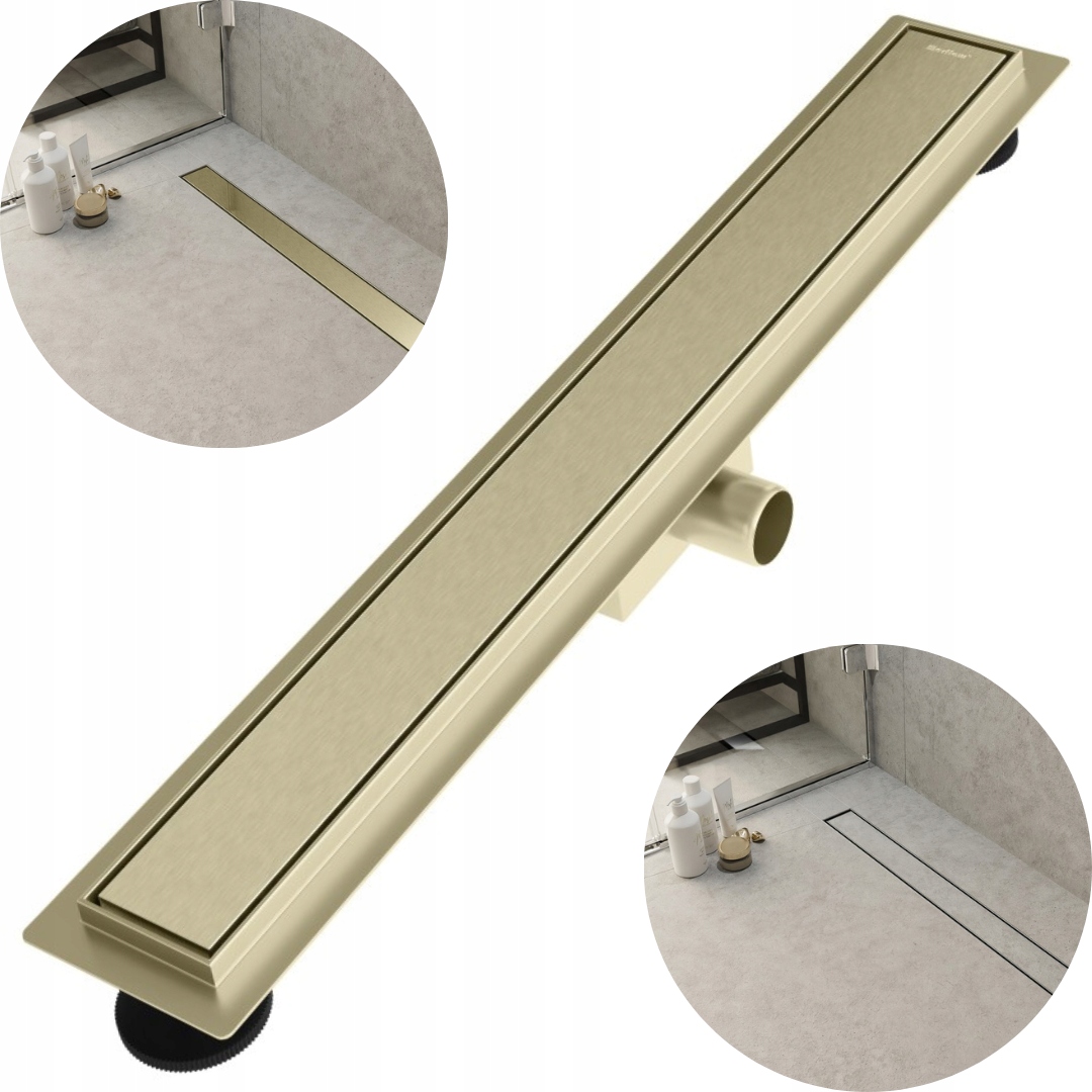 Lineární odtok 70 cm 2v1 zlatý pod podlahovou dlažbu pro sprchu Merflow