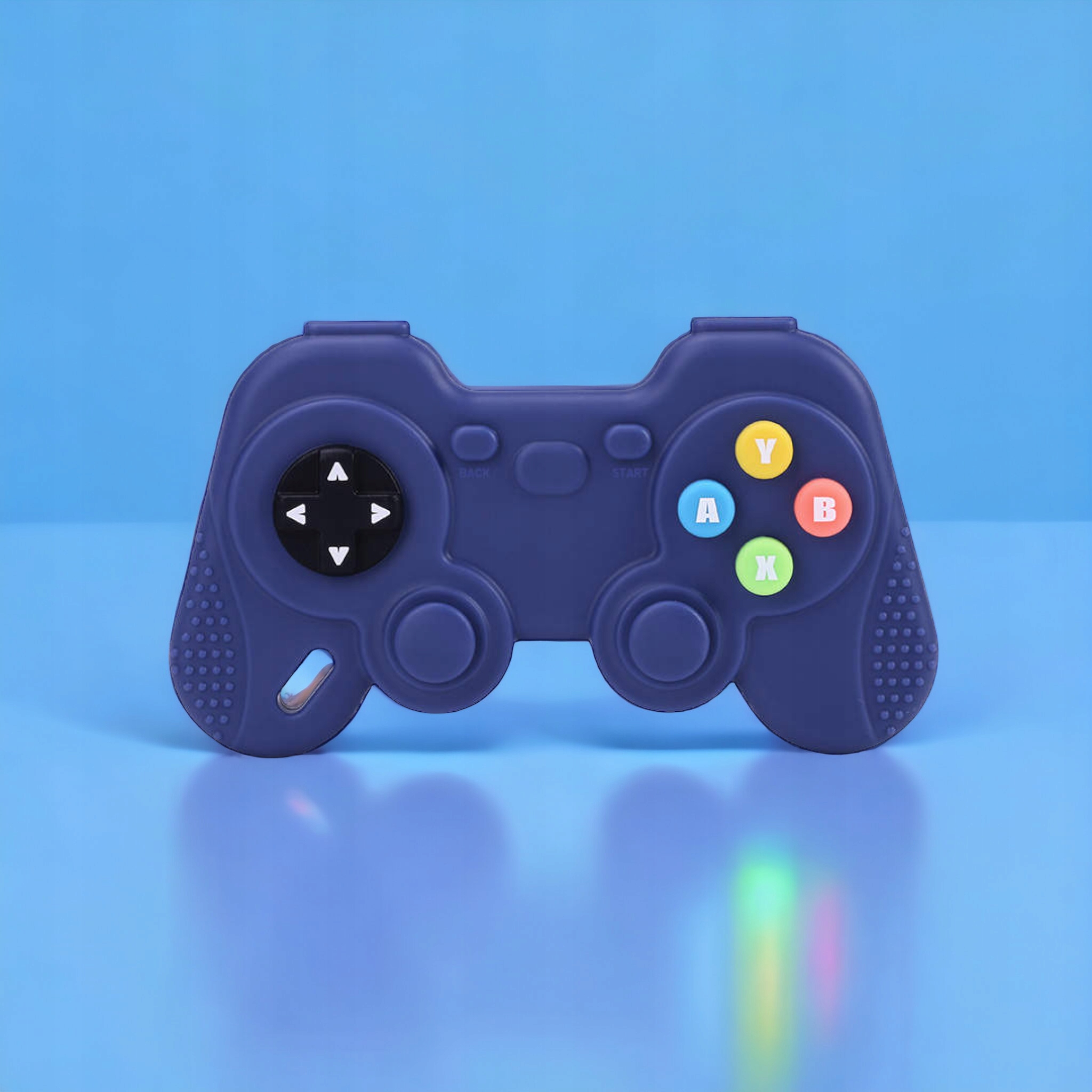 Gryzak na ząbkowanie uspokajający Pilot szary + Gamepad niebieski 0+ Materiał silikon