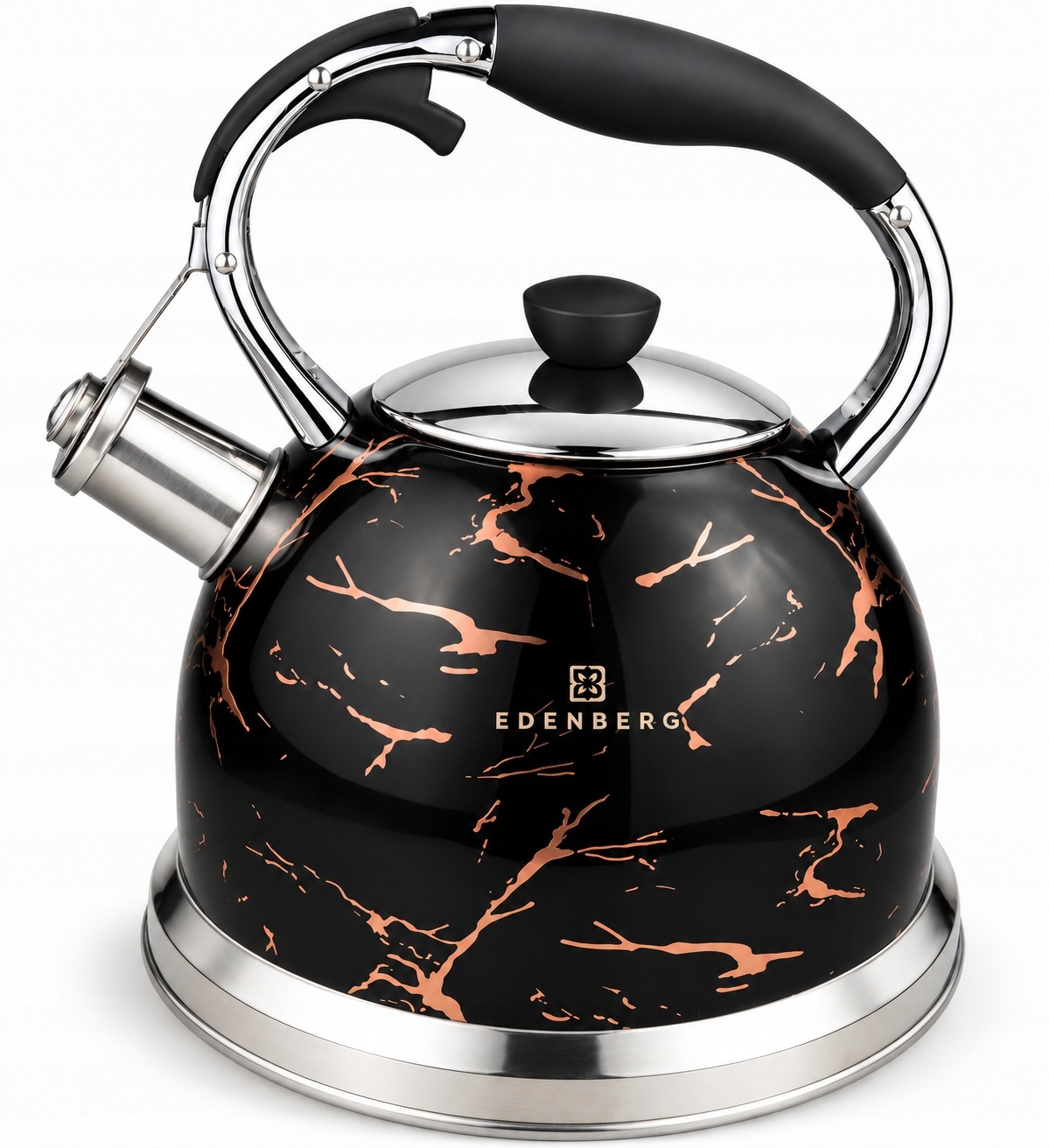 Ocelová Konvice s píšťalkou, barevná, indukční, plynová, 3 l EdenBerg Premium