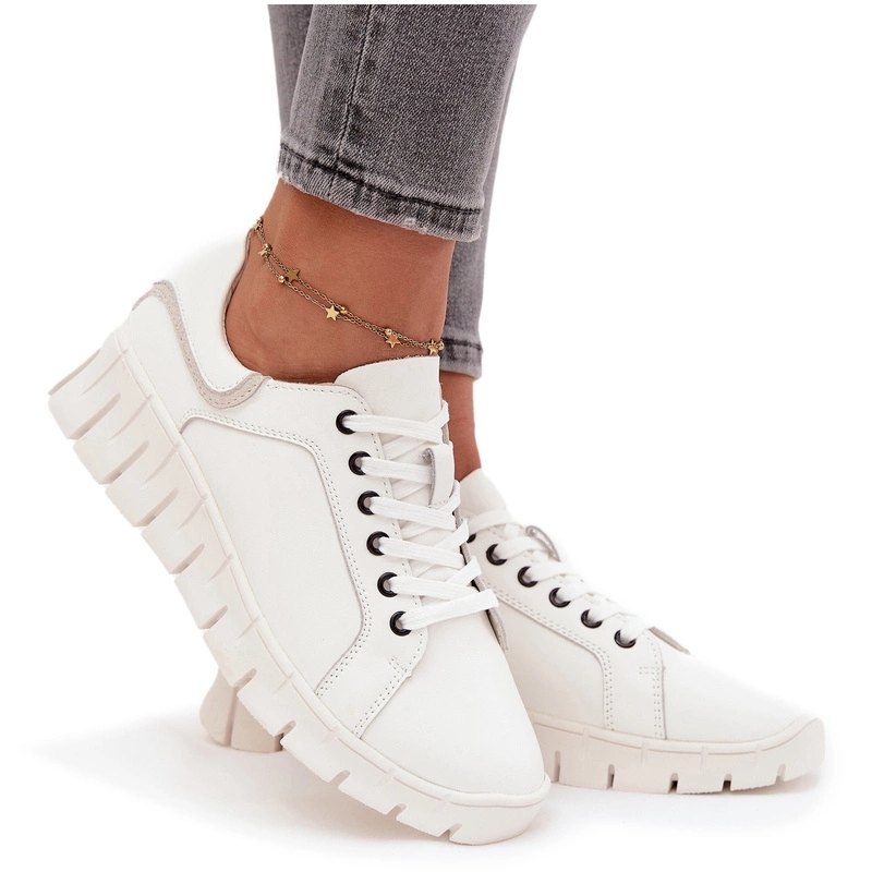 Dámské Polobotky Z Přírodní Kůže, Šněrovací Vinceza 41493 Bílá 36