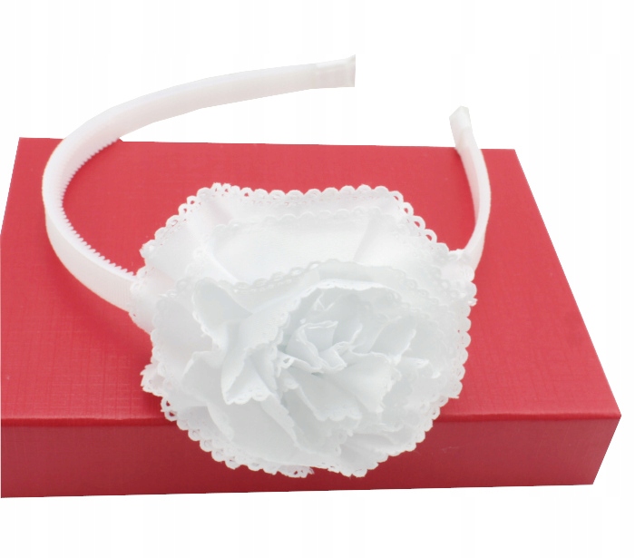 

Opaska Do Włosów Biała Kwiat Komunia