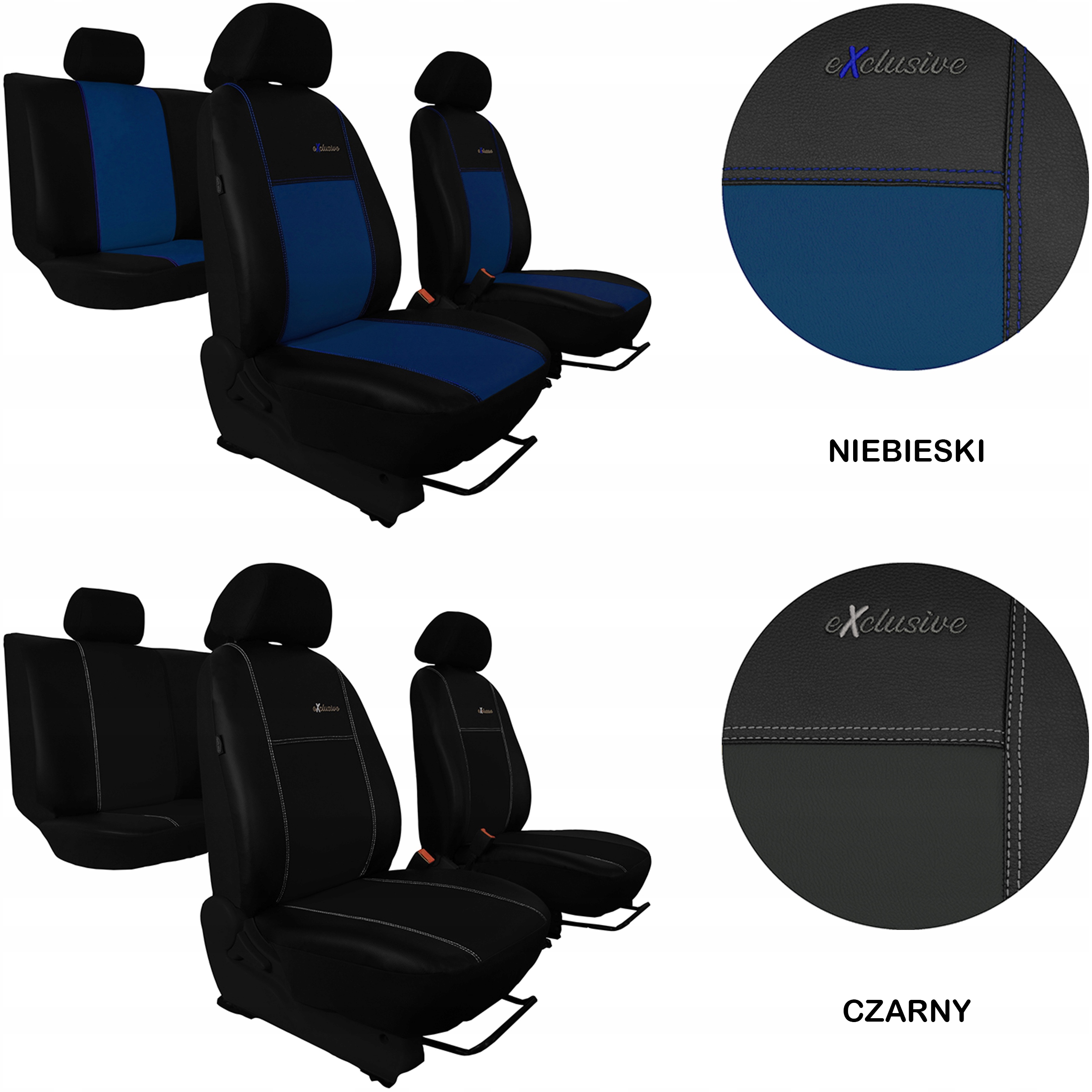 SKÓRZANE POKROWCE SAMOCHODOWE NA FOTELE VW CADDY 2 Typ pokrowiec