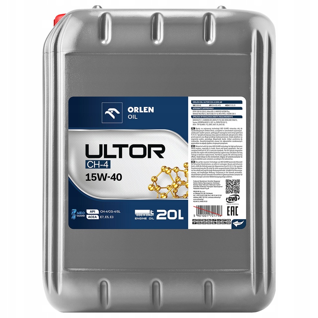 Olej Silnikowy Mineralny Orlen Oil Ultor CH-4 15W-40 20L