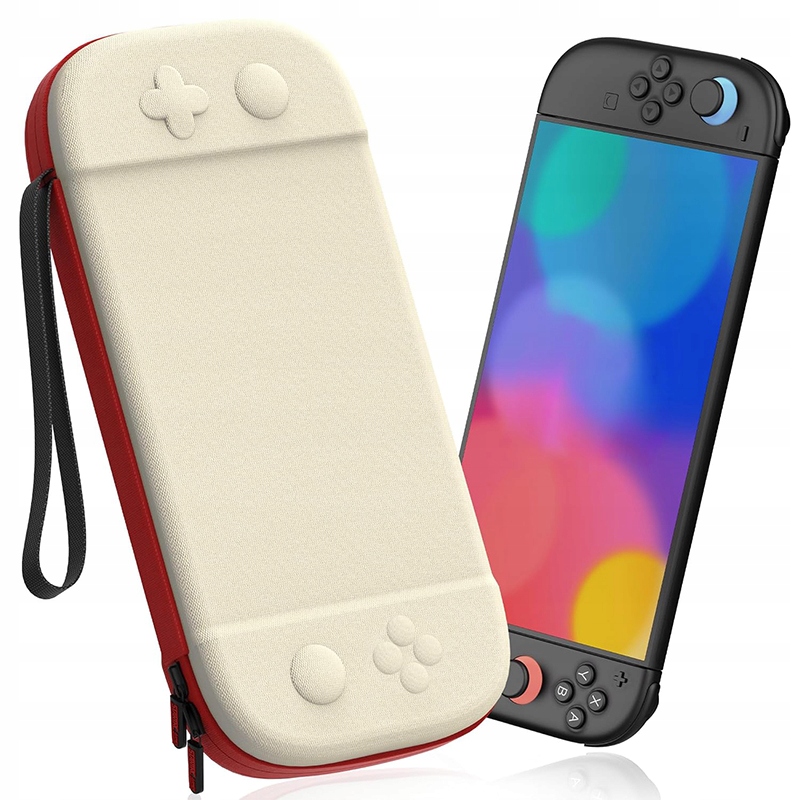 Etui ochronne do Nintendo Switch 2 Futerał Czerwono-Kremowy Nylon