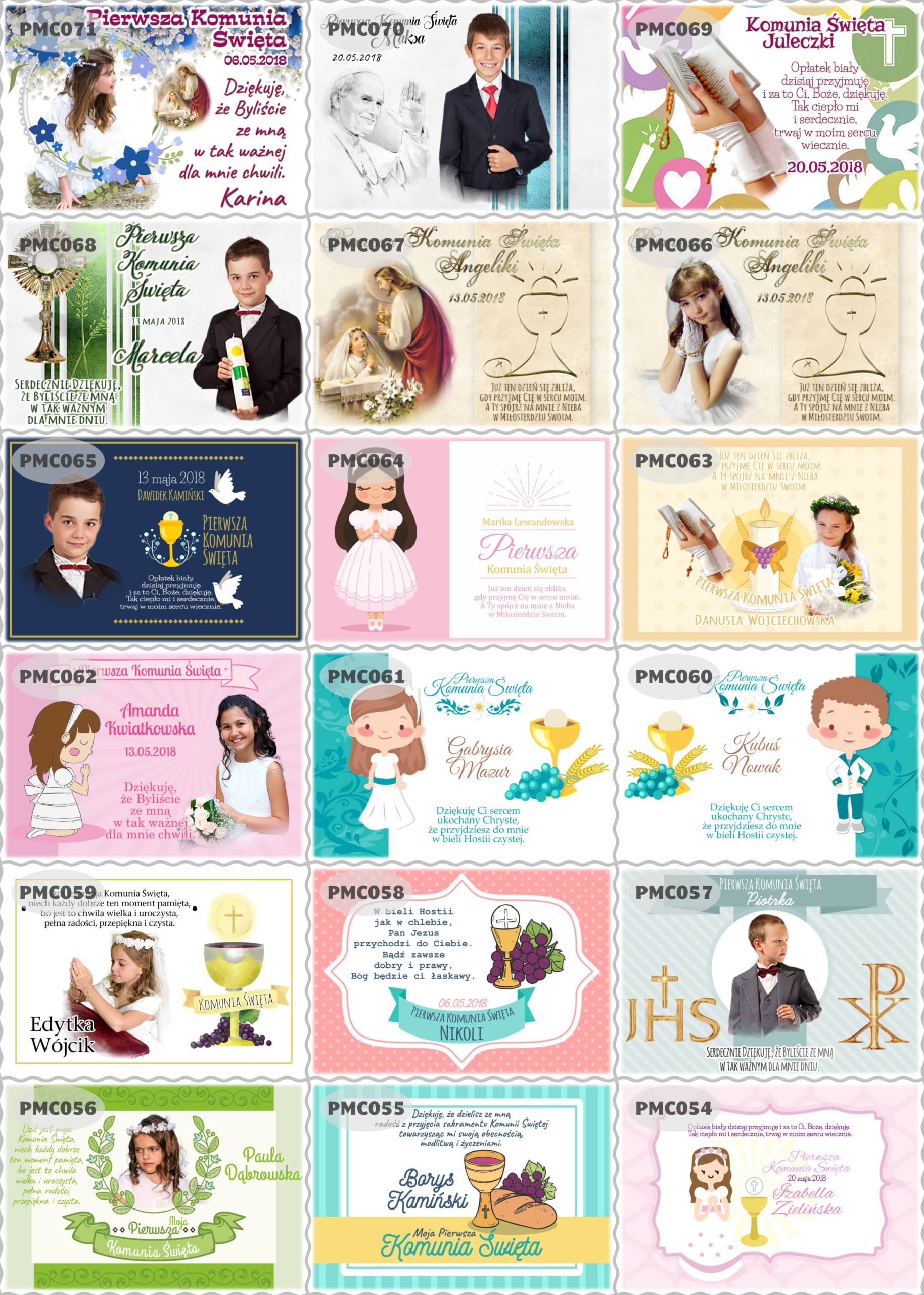 Magnes personalizowany 10x7 podziękowania Chrzest Roczek Komunia Św. Stan opakowania brak opakowania