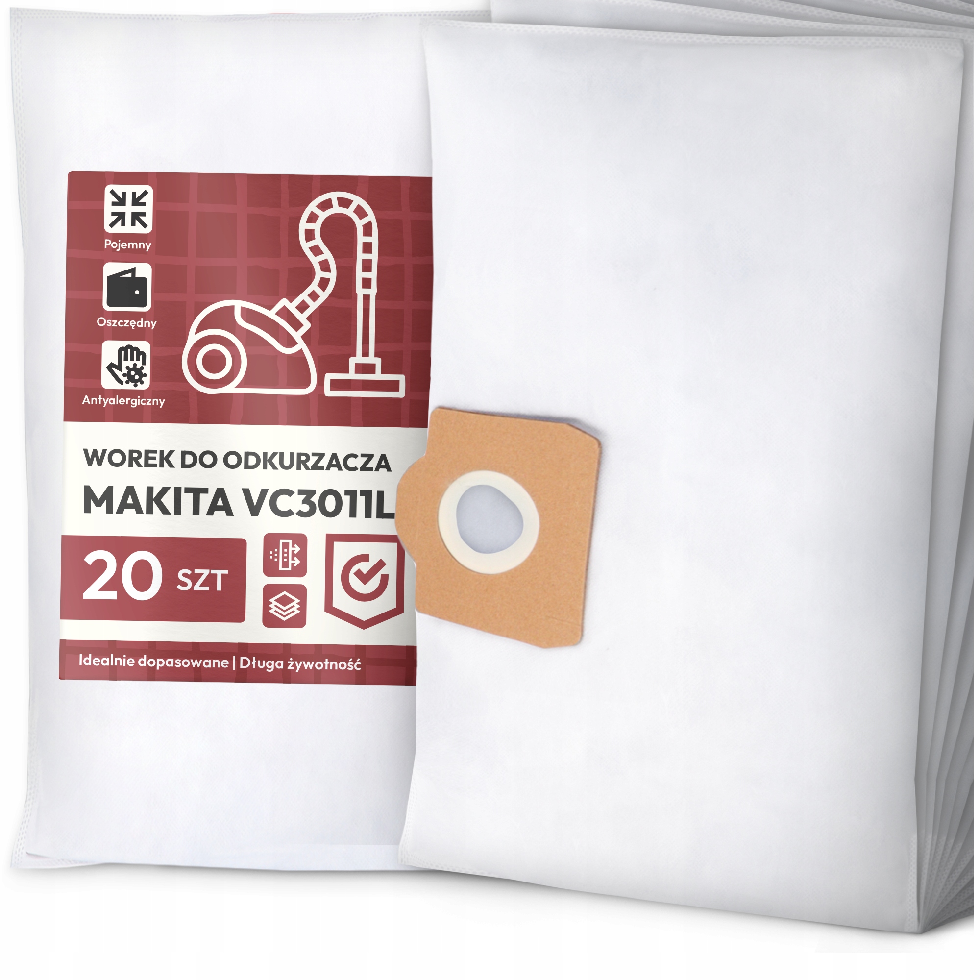 20 x Sáček Do Vysavače Makita VC3011L Syntetický Textilní Prostorný Sáčky