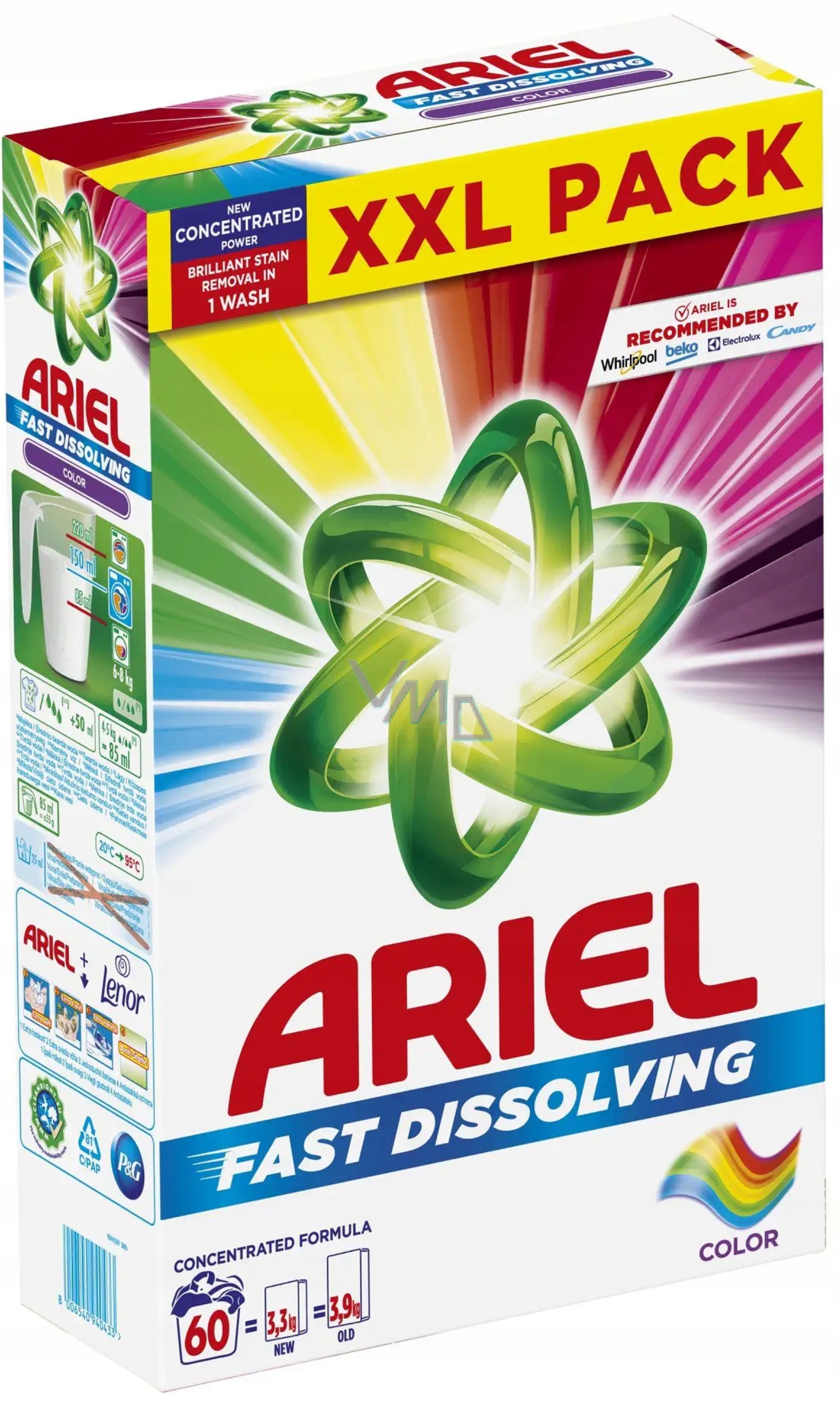 Levně Ariel Fast Dissolving Color prací prášek na barevné prádlo 60 dávek 3,3 kg