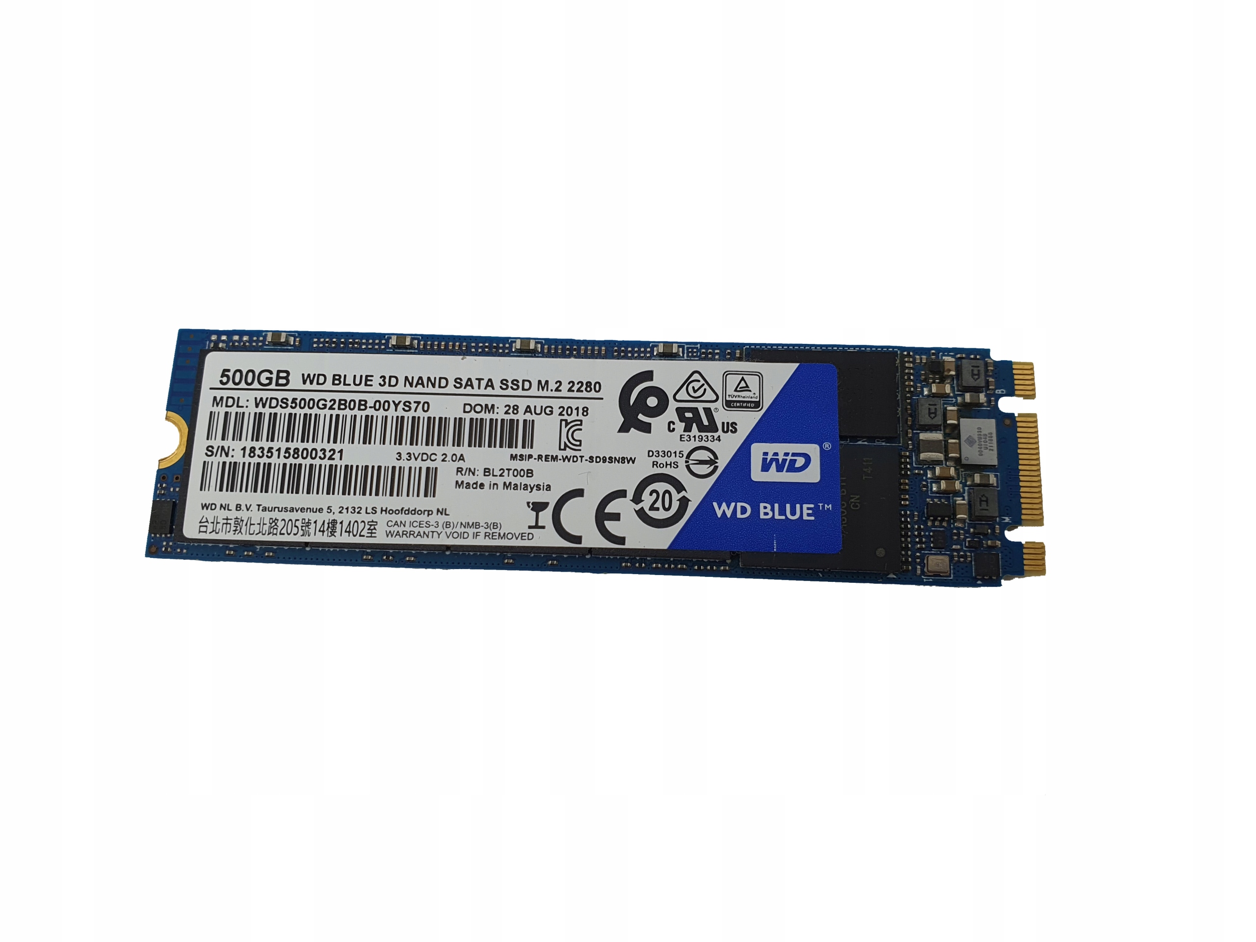 WD Blue dysk NAND SSD M.2 500GB