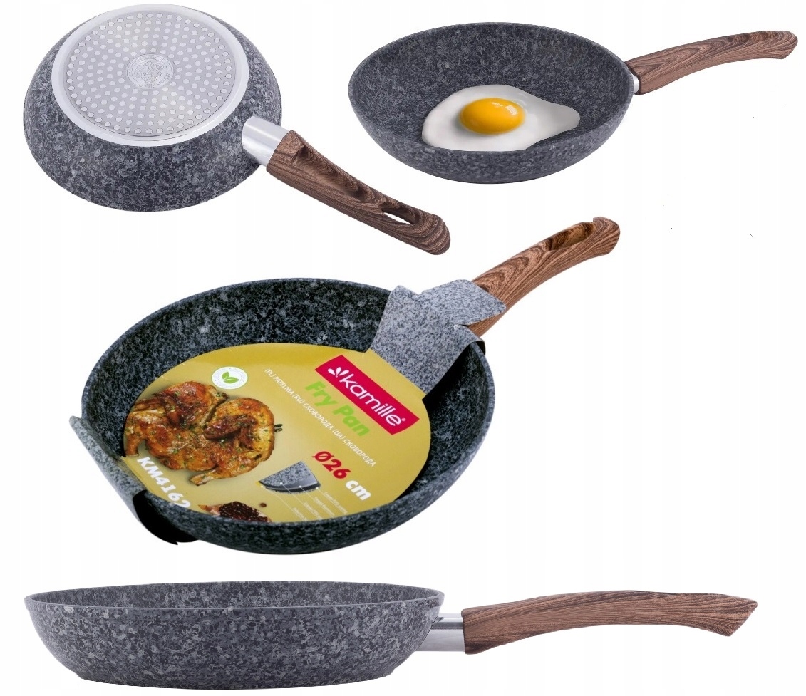 PATELNIA Z POWŁOKĄ GRANITOWĄ GRUBA ,INDUKCJA 26 cm