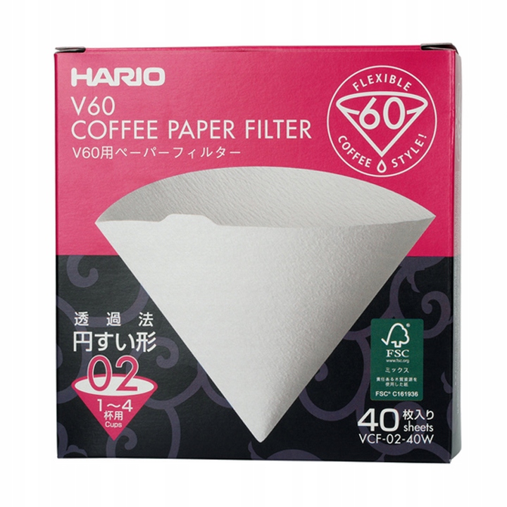 

Hario filtry papierowe kawy do dripa V60-02-40 szt