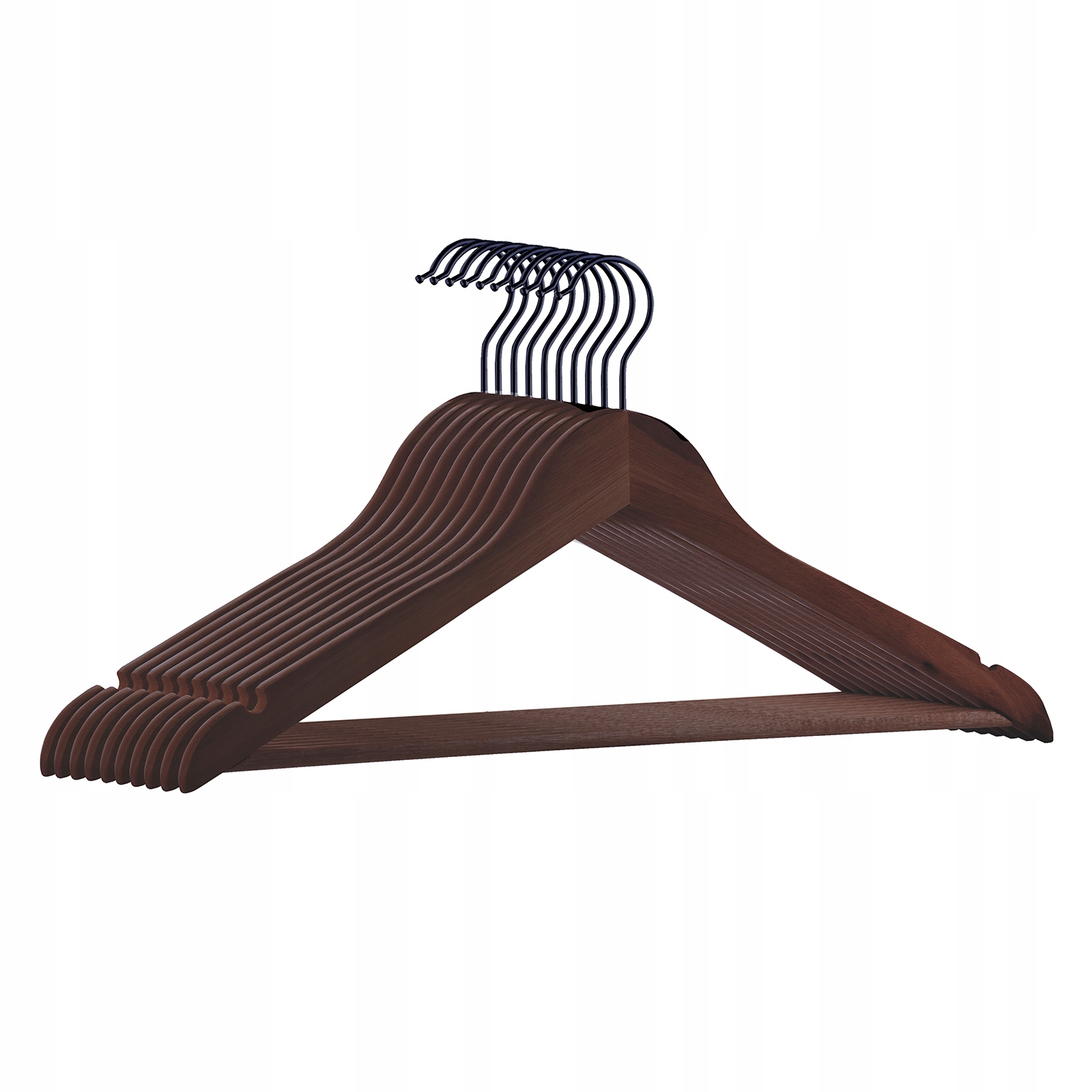 

Zestaw wieszaków drewnianych brązowe kolor 10 szt.