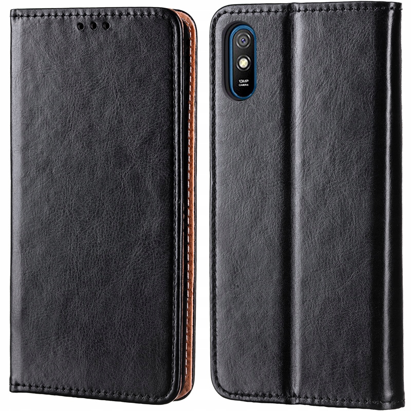 

Etui Skórzane Magnet do Xiaomi Redmi 9A + Szkło