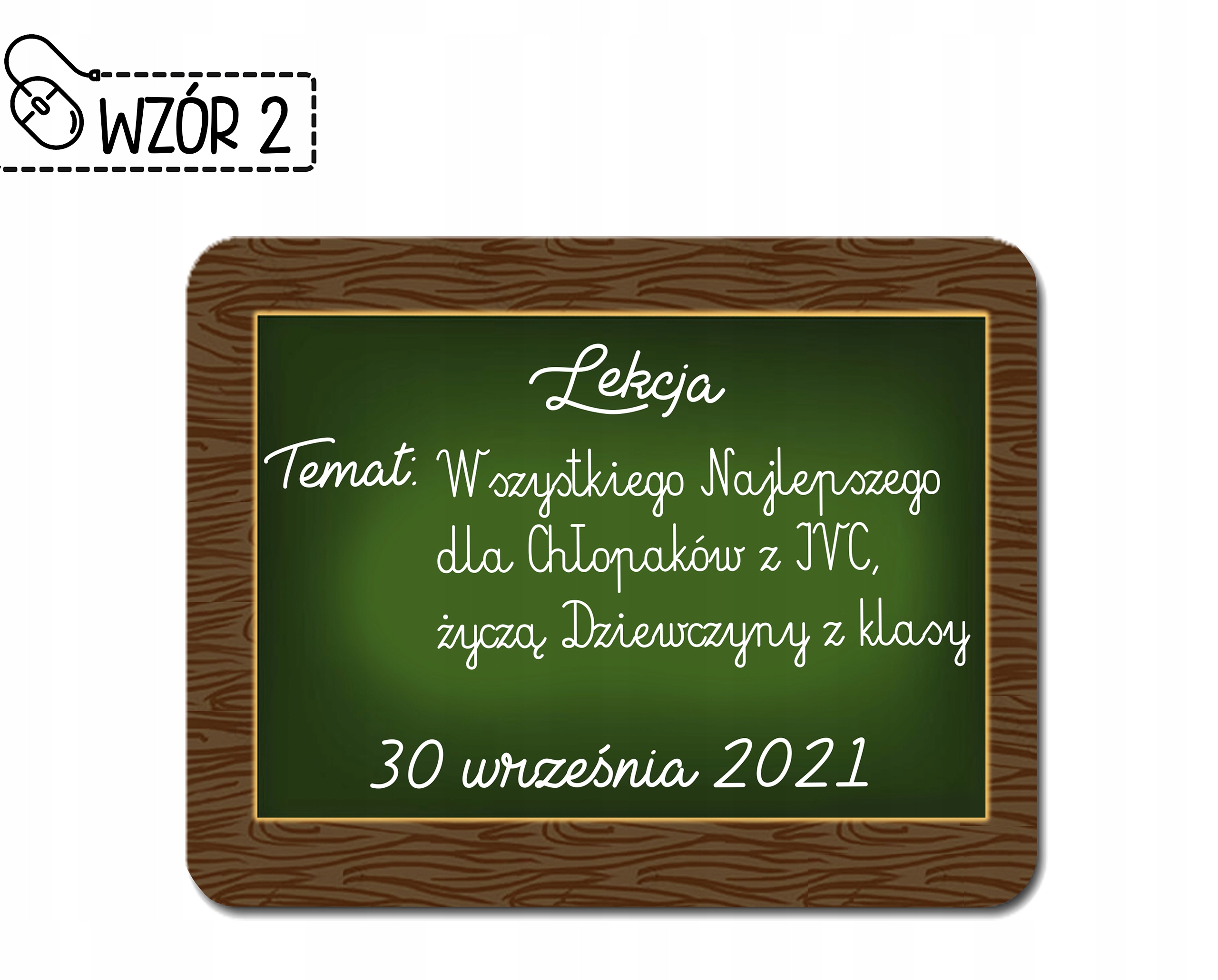 PODKŁADKA POD MYSZ na DZIEŃ CHŁOPAKA IMIĘ ! SZKOŁA Marka inna