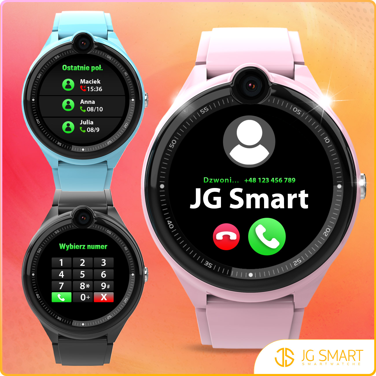 Smartwatch Children's Watch 4G LTE Talk Camera Video GPS Locator Case color pink