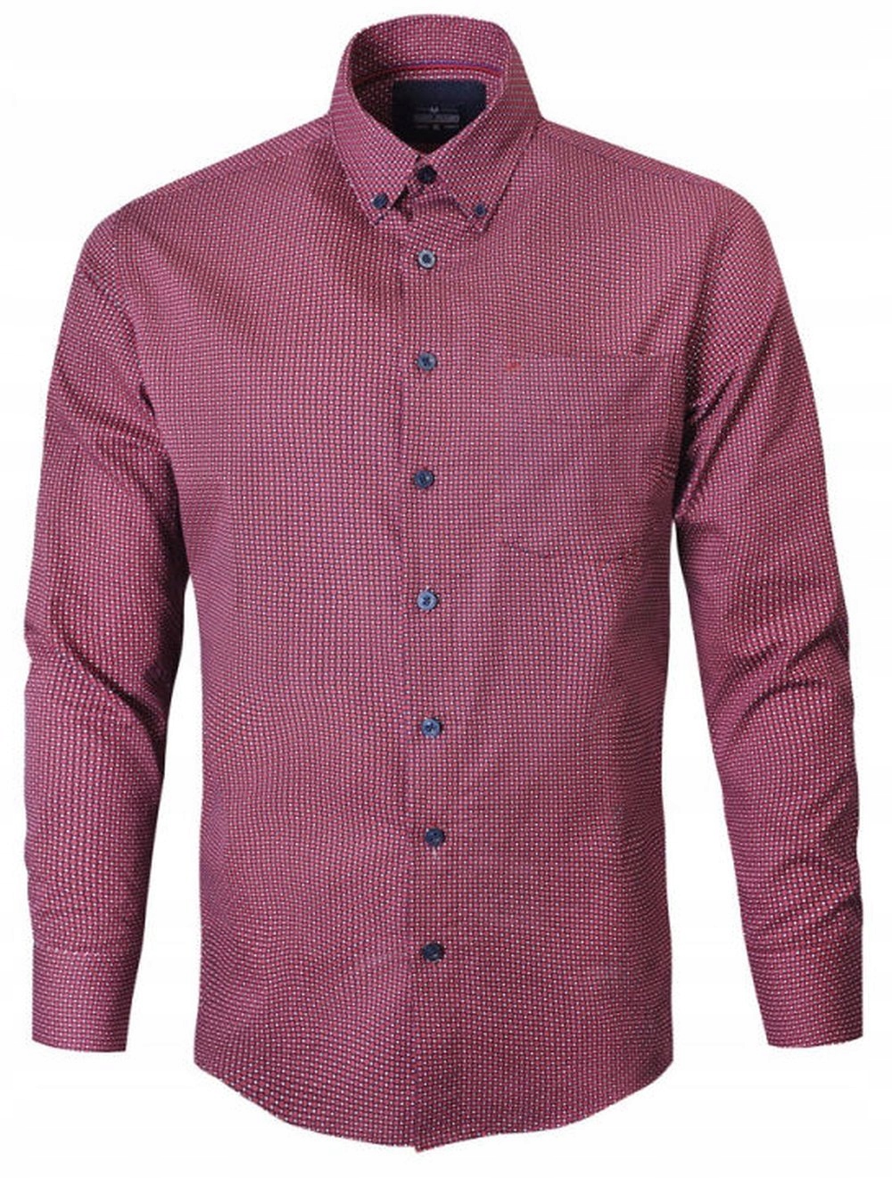 Jemně vypasovaná košile – Pako Jeans – malinová, jemný vzor – 3XL