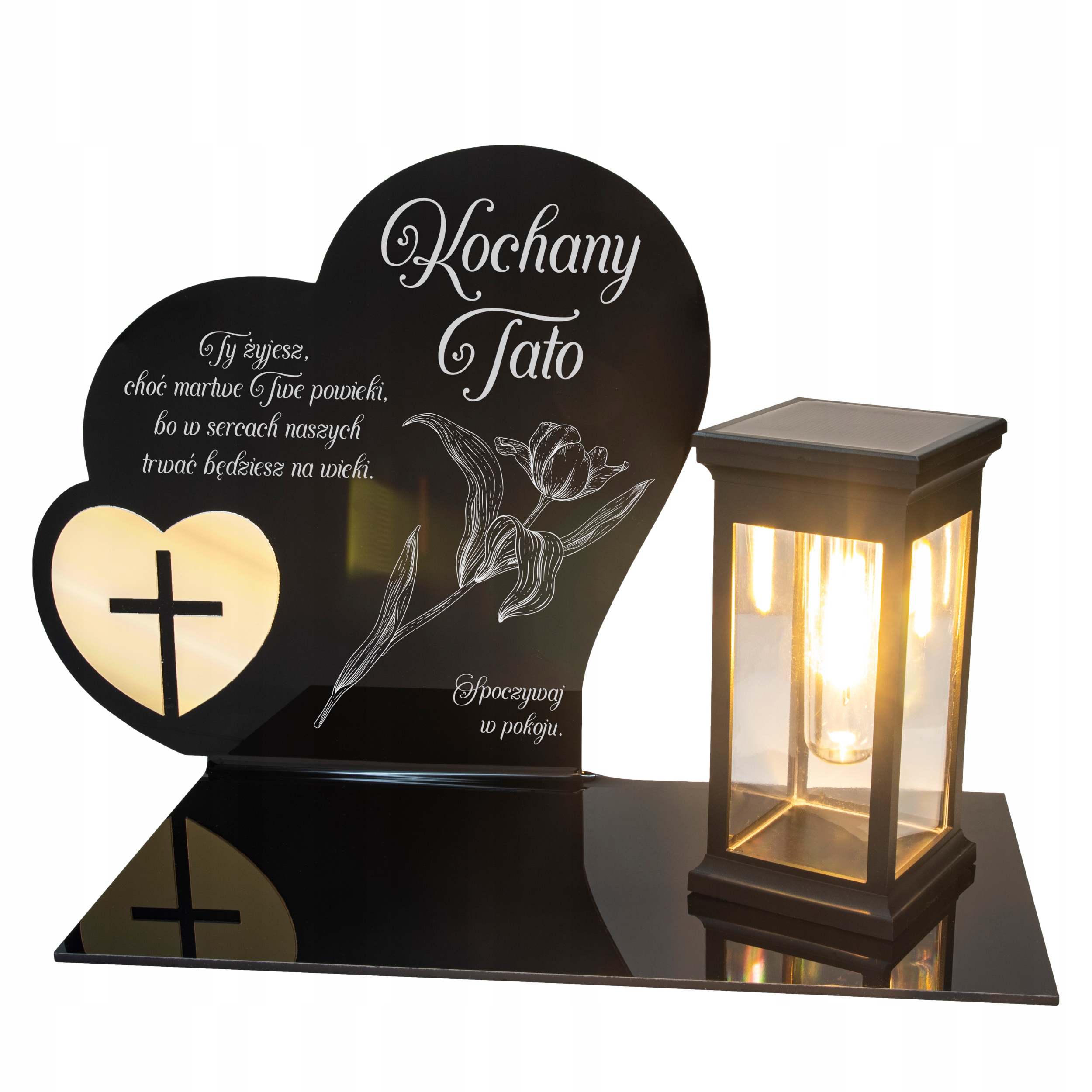 Hřbitovní Svíčka s gravírováním Věčná lampička Led svítilna Soška pro tatínka